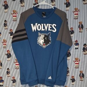 Adidas Minnesota Wolves Sweatshirt Boys XL (18) NBA Womens Small